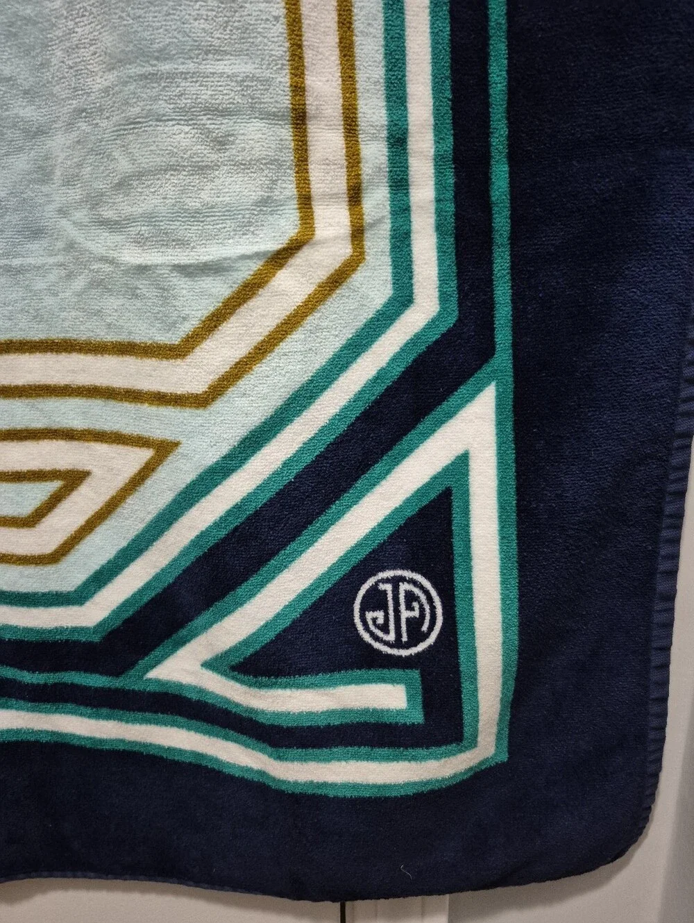 Jonathan Adler Luxembourg Beach Towel Pagoda Brown & Teal Oversized